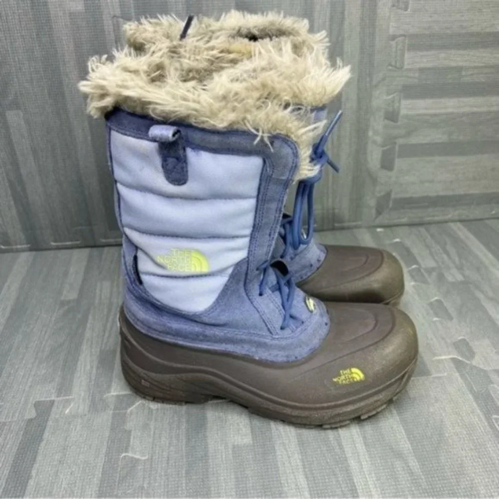 The North Face Alpenglow Snow Boots Blue Gray Girls Size 5